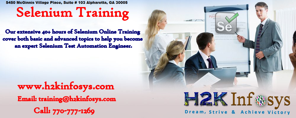  Selenium Webdriver Online Training BY H2kinfosys