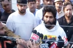 Allu Arjun home, Allu Arjun press meet, allu arjun returns back home, Tollywood