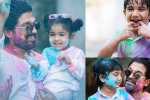 allu arjun holi pictures, allu arjun for holi 2019, in pics allu arjun s adorable moments with family for holi is too cute to miss, Neha reddy