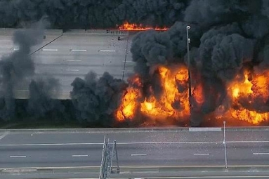 Bridge Collapses In Atlanta Due To Fire
