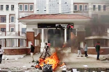 Ex Nepal PM's Wife Burnt Alive by Protesters Ex Nepal PM's Wife Burnt Alive by Protesters