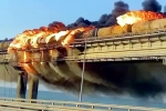 Russia and Ukraine war, Russia and Ukraine war, huge explosion on crimea bridge that connects russia, Crimea bridge
