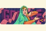 google doodle, 86th birth anniversary, google celebrates madhubala s 86th birth anniversary, Google doodle