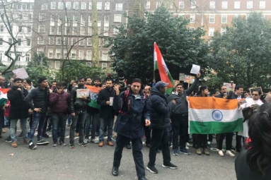 Indians Protest in London Over Pulwama Terror Attack Indians Protest in London Over Pulwama Terror Attack