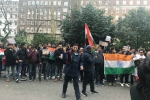 london protest indians, pulwama attack, indians protest in london over pulwama terror attack, Azad