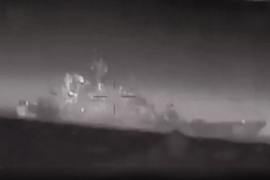 Ukraine drone damages Russian Landing Ship