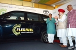 hydrogen electric vehicle, Toyota updates, world s first flex fuel ethanol powered car launched in india, Toyota